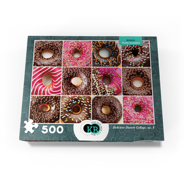 Macro Photography: Delicious Donuts Collage- no.1 500 Jigsaw Puzzle box view3