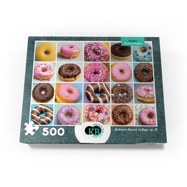 Macro Photography: Delicious Donuts Collage- no.2 500 Jigsaw Puzzle box view3