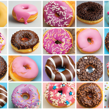 Macro Photography: Delicious Donuts Collage- no.2 500 Jigsaw Puzzle 3D Modell
