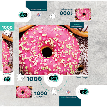 Macro Photography: Donut Delight 1000 Jigsaw Puzzle box 3D Modell