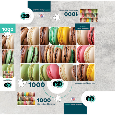 Macro Photography: Marvelous Macarons 1000 Jigsaw Puzzle box 3D Modell
