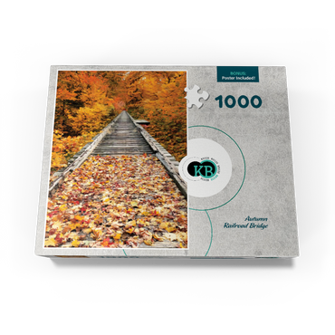 Nature Photography: Autumn Railroad Bridge 1000 Jigsaw Puzzle box view3