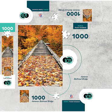Nature Photography: Autumn Railroad Bridge 1000 Jigsaw Puzzle box 3D Modell