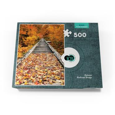 Nature Photography: Autumn Railroad Bridge 500 Jigsaw Puzzle box view3