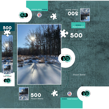 Nature Photography: Frozen Winter Sunrise 500 Jigsaw Puzzle box 3D Modell