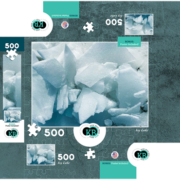 Nature Photography: Frozen Winter Lake 500 Jigsaw Puzzle box 3D Modell