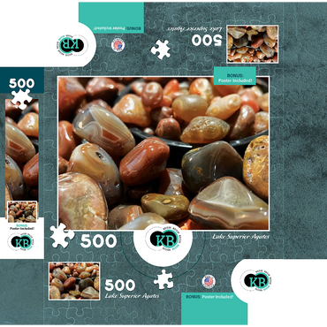 Macro Photography: Lake Superior Agates, no.3 500 Jigsaw Puzzle box 3D Modell