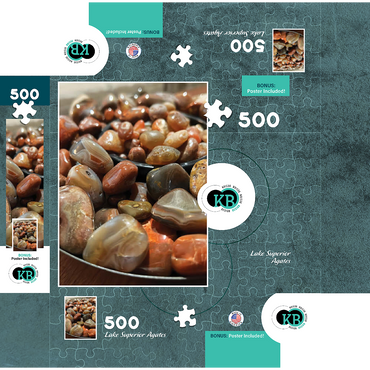 Macro Photography: Lake Superior Agates, no.4 500 Jigsaw Puzzle box 3D Modell