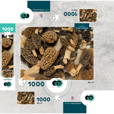Macro Photography: Wild Morel Mushrooms Collage 1000 Jigsaw Puzzle box 3D Modell