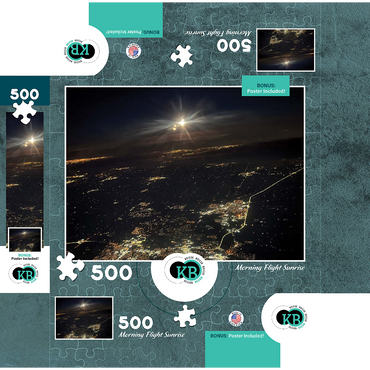 Morning Flight Sunrise 500 Jigsaw Puzzle box 3D Modell
