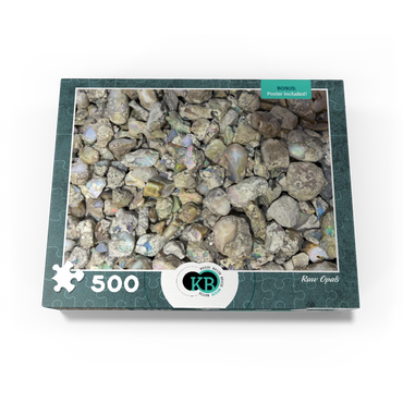 Macro Photography: Raw Opals Collage 500 Jigsaw Puzzle box view3