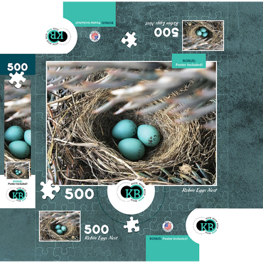 Macro Photography: Robin Eggs Nest in a Pine Tree 500 Jigsaw Puzzle box 3D Modell