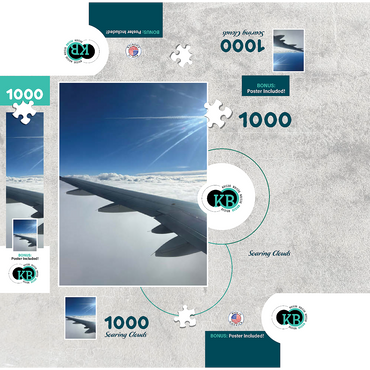 Airplane Soaring Above the Clouds 1000 Jigsaw Puzzle box 3D Modell