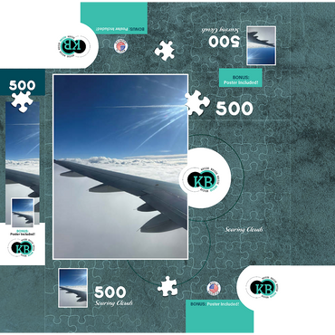 Airplane Soaring Above the Clouds 500 Jigsaw Puzzle box 3D Modell