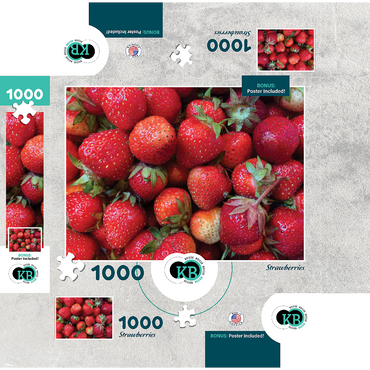 Macro Photography: Strawberries Collage 1000 Jigsaw Puzzle box 3D Modell