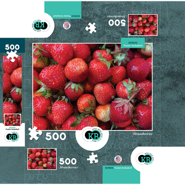 Macro Photography: Strawberries Collage 500 Jigsaw Puzzle box 3D Modell