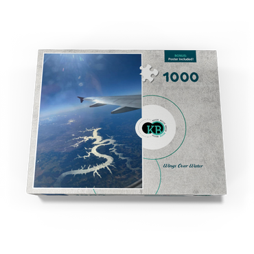 Airplane Soaring Over Waterways 1000 Jigsaw Puzzle box view3