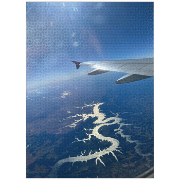 puzzleplate Airplane Soaring Over Waterways 1000 Jigsaw Puzzle