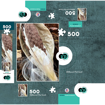 Nature Photography: Milkweed Seeds Pod 500 Jigsaw Puzzle box 3D Modell