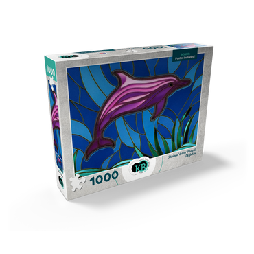 Stained Glass: Purple Dolphin 1000 Jigsaw Puzzle box view2