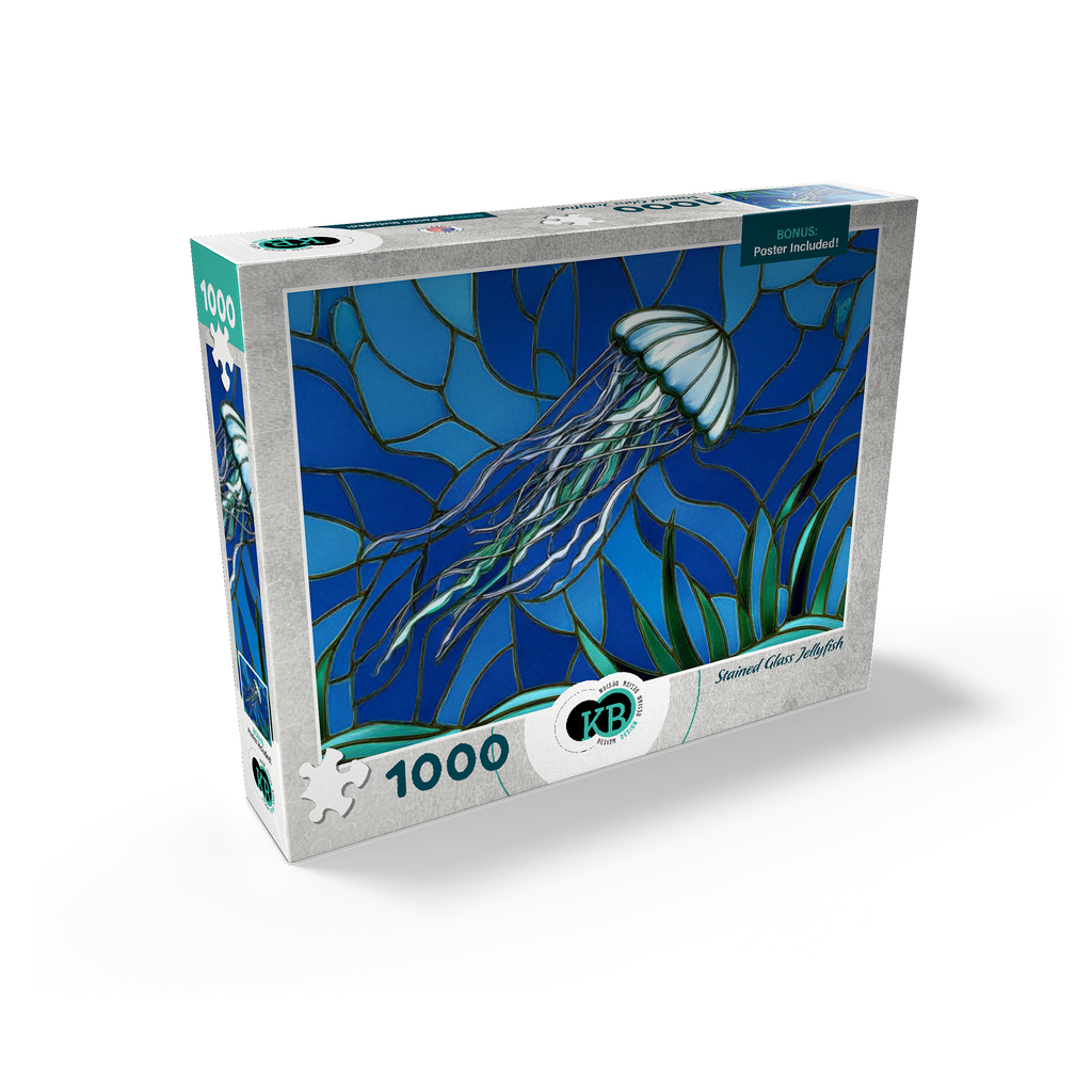 Stained Glass: Teal Jellyfish – MyPuzzle.com USA Stained Glass: Teal Jellyfish – MyPuzzle.com USA