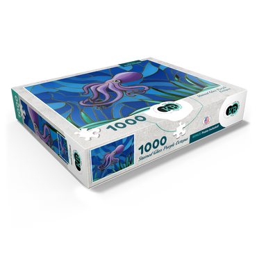 Stained Glass: Purple Octopus 1000 Jigsaw Puzzle box view1