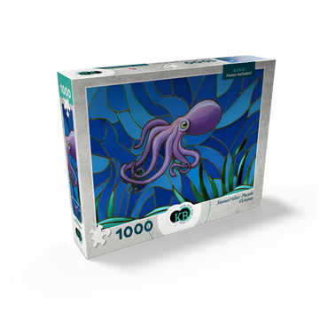 Stained Glass: Purple Octopus 1000 Jigsaw Puzzle box view2