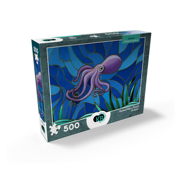 Stained Glass: Purple Octopus 500 Jigsaw Puzzle box view2