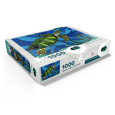 Stained Glass: Vibrant Sea Turtle 1000 Jigsaw Puzzle box view1
