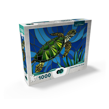 Stained Glass: Vibrant Sea Turtle 1000 Jigsaw Puzzle box view2