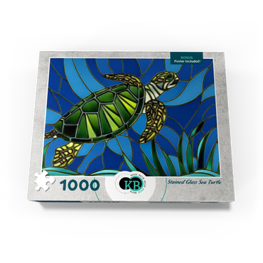 Stained Glass: Vibrant Sea Turtle 1000 Jigsaw Puzzle box view3