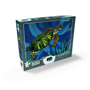 Stained Glass: Vibrant Sea Turtle 500 Jigsaw Puzzle box view2