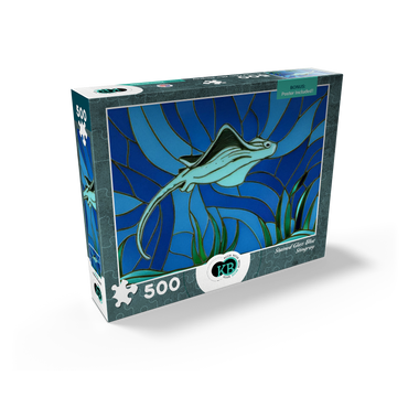 Stained Glass: Blue Sting Ray 500 Jigsaw Puzzle box view2