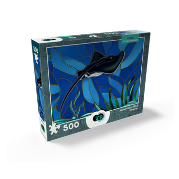 Stained Glass: Black Sting Ray 500 Jigsaw Puzzle box view2