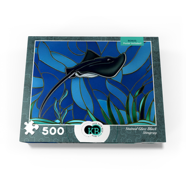 Stained Glass: Black Sting Ray 500 Jigsaw Puzzle box view3