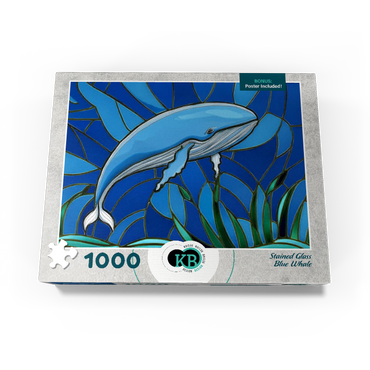 Stained Glass: Blue Whale 1000 Jigsaw Puzzle box view3