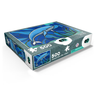 Stained Glass: Blue Whale 500 Jigsaw Puzzle box view1