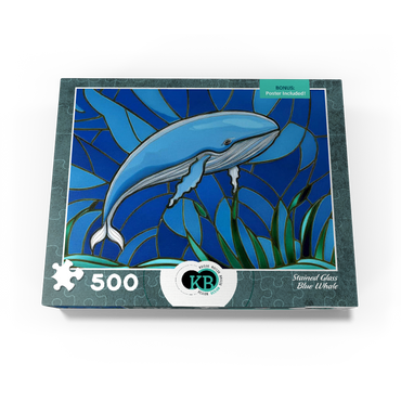 Stained Glass: Blue Whale 500 Jigsaw Puzzle box view3