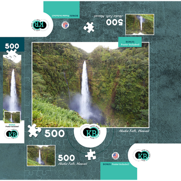 Hawaii, The Big Island: Akaka Falls 500 Jigsaw Puzzle box 3D Modell