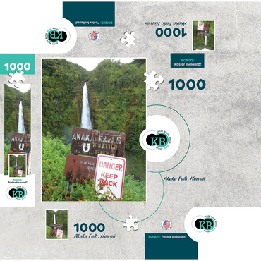 Hawaii, The Big Island: Akaka Falls Signage 1000 Jigsaw Puzzle box 3D Modell