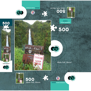 Hawaii, The Big Island: Akaka Falls Signage 500 Jigsaw Puzzle box 3D Modell