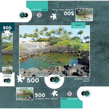 Hawaii, The Big Island: Anchialine Ponds 500 Jigsaw Puzzle box 3D Modell
