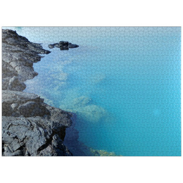 puzzleplate Hawaii, The Big Island: Aqua Shallows, Lava Rock Shoreline 1000 Jigsaw Puzzle
