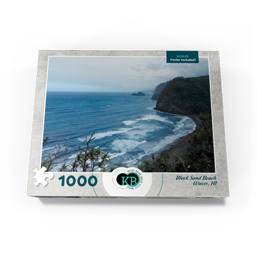 Hawaii, The Big Island: Black Sand Beach Waves 1000 Jigsaw Puzzle box view3