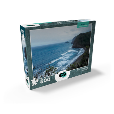 Hawaii, The Big Island: Black Sand Beach Waves 500 Jigsaw Puzzle box view2