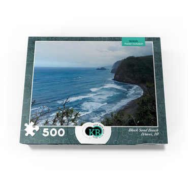 Hawaii, The Big Island: Black Sand Beach Waves 500 Jigsaw Puzzle box view3