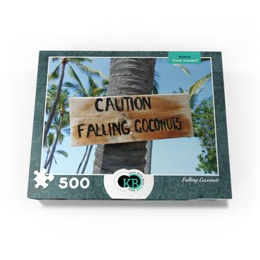 Hawaii, The Big Island: Beach Signage, Falling Coconuts 500 Jigsaw Puzzle box view3