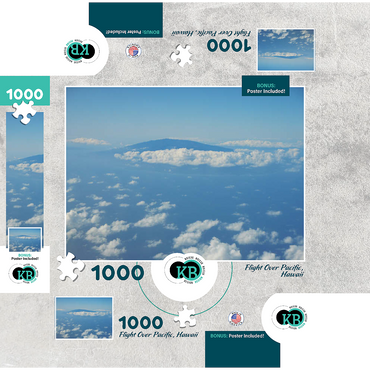 Hawaii, The Big Island: Flight Over Pacific Ocean 1000 Jigsaw Puzzle box 3D Modell