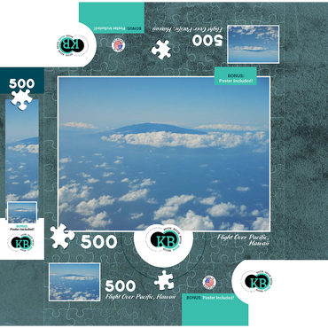 Hawaii, The Big Island: Flight Over Pacific Ocean 500 Jigsaw Puzzle box 3D Modell