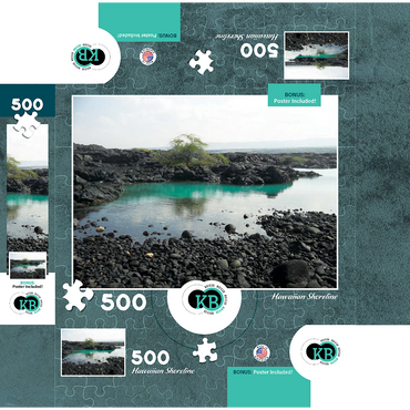 Hawaii, The Big Island: Lava Rocks Shoreline, no.2 500 Jigsaw Puzzle box 3D Modell